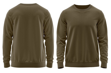 Sweatshirt  Long-sleeve Round neck Rib cuff and hem, fabric texture, and topstitching with very high-quality 3D render for Apparel Mockup