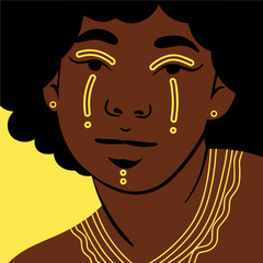 A stylized portrait of a girl. Perfect for logo, poster, avatar, t-shirt design.