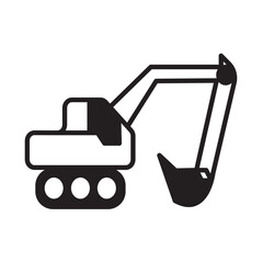 Solid Line EXCAVATOR design vector icon