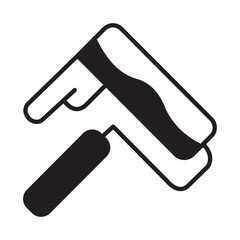 Solid Line PAINT ROLLER design vector icon