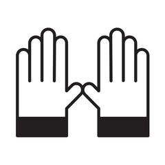 Solid Line PROTECTIVE GLOVES design vector icon
