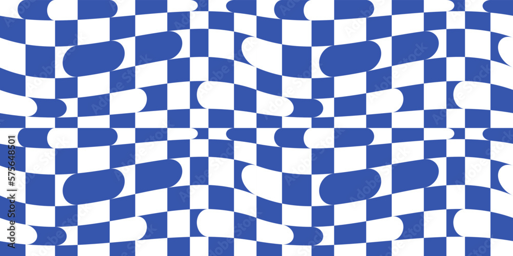 Aufkleber Blue and white checkered pattern. Seamless and vector pattern.