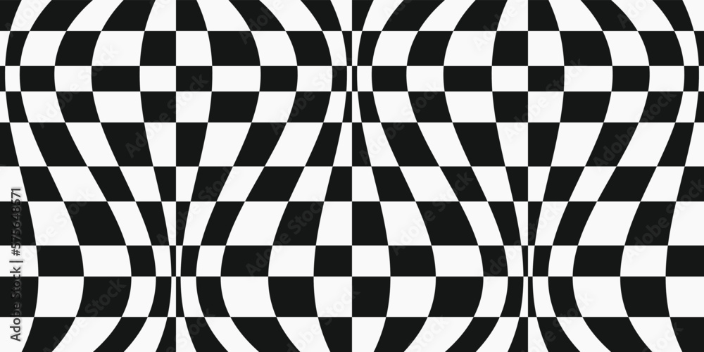Poster Checkerboard convex pattern. Black white colors, checkered seamless and vector pattern.