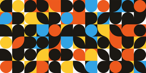 Abstract geometric tiles. Vector seamless color pattern. For print and interior. Seamless and vector.