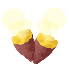 焼き芋のイラスト素材　ベクター
