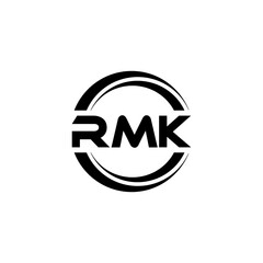 RMK letter logo design with white background in illustrator, vector logo modern alphabet font overlap style. calligraphy designs for logo, Poster, Invitation, etc.