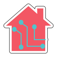 Sticker BUILDING INSTALATION design vector icon