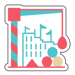 Sticker CONSTRUCTION design vector icon