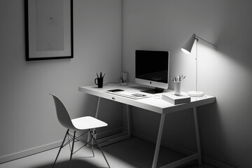 minimalist office desk - Generative AI