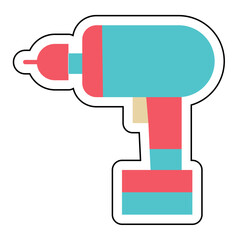 Sticker DRILL design vector icon