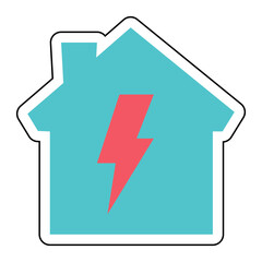 Sticker ELECTRIC INTALATION design vector icon