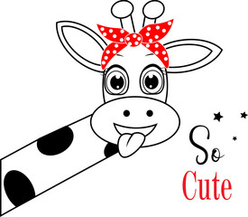 cute baby giraffe vector illustration