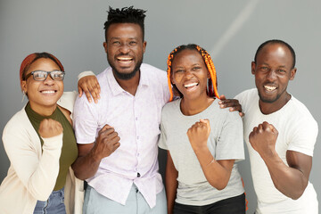 Portrait Of Smiling Young happy Friends