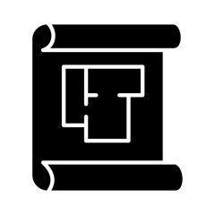 Solid BLUE PRINT design vector icon