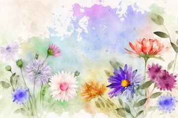 Fototapeta na wymiar watercolor flower background