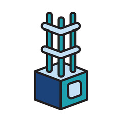 Filled Line CONCRETE CONSTRUCTION design vector icon
