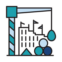 Filled Line CONSTRUCTION design vector icon