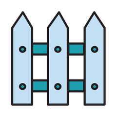Filled Line FENCE design vector icon