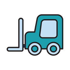 Filled Line FORKLIFT design vector icon