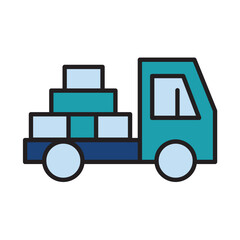 Filled Line PICK UP design vector icon