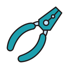 Filled Line PLIERS design vector icon