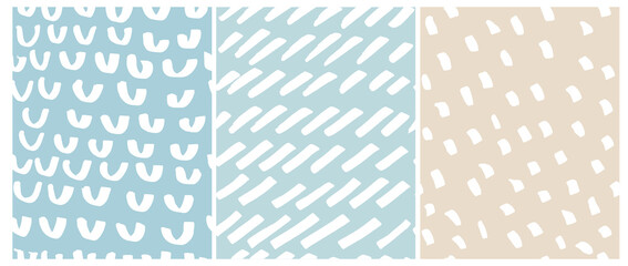 Lamas personalizadas con tu foto Abstract Hand Drawn Geometric Vector Patterns. White Spots, Lines and Arcs Isolated on a Pastel Blue and Beige Background. Irregular Geometric Repeatable Vector Print ideal for Fabric, Wrapping Paper.