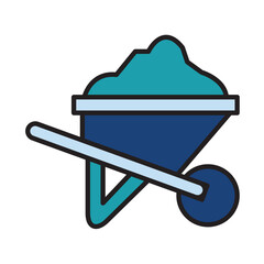 Filled Line WHEELBARROW design vector icon