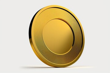 Illustration of a gold coin on a white backdrop. Generative AI