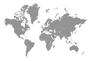 Fototapeta na wymiar Flores sea on the world map. Vector illustration.