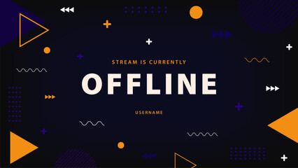 Offline stream twitch banner. Screensaver offline streaming background. Modern gaming offline screen overlay template. Vector illustration. © Ardkyuu