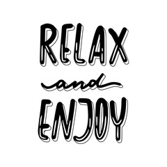 Relax And Enjoy Sticker. Chill Out Lettering Stickers