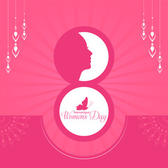 international women's day illustration with profile of woman