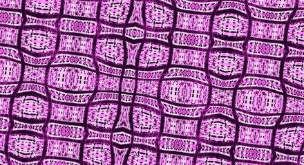 Colored African fabric, seamless and textured pattern, geometric design, illustration