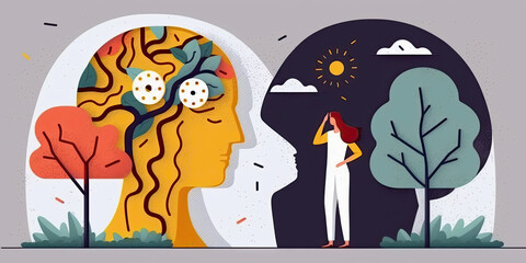 Mental health concept. Doctor treat person mentality - Generative AI
