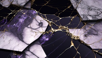 Abstract texture background with cracks in marble with liquid gold and stone generative ai wallpaper.