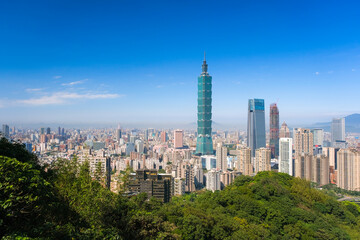 Fototapeta na wymiar 台湾 台北市 象山、展望台（摂影平台）から見る台北の街並み
