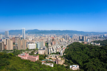Fototapeta na wymiar 台湾 台北市 象山、展望台（摂影平台）から見る台北の街並み 北方向