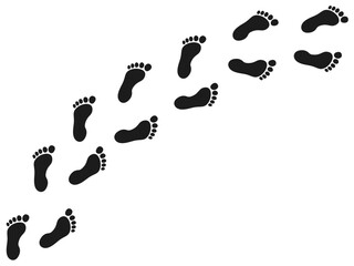 The footprint trail of human – vector