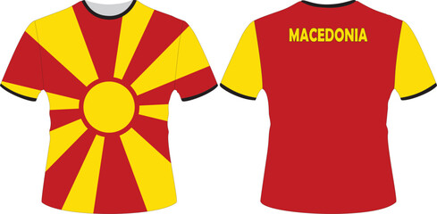 T Shirts Design with Macedonia Flag Vector