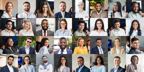 Obraz premium Set of successful international young male and female entrepreneurs