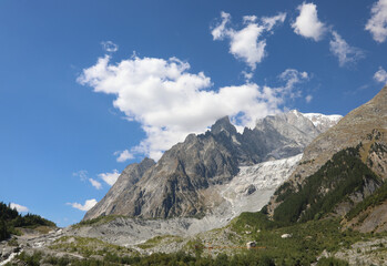 Fototapeta na wymiar European Alps and mountains near the border between France and Italy in summer
