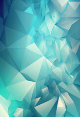Obraz premium Abstract 3D Turquoise Triangle Polygons Background, Mobile Wallpaper, Backdrop. Generative Ai Illustration.
