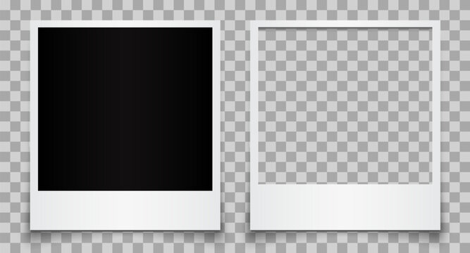Two empty photo frame, collection photo frame black and empty - vector