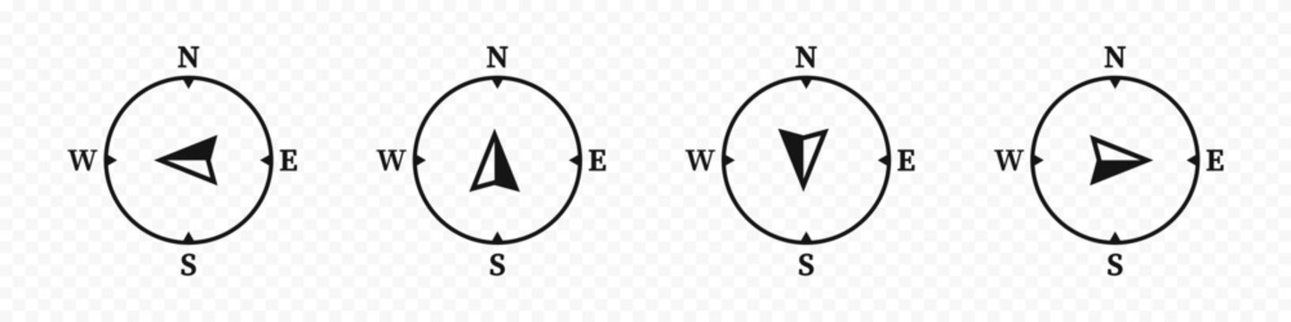 Compass icons. Set of vector compass icons. Vector graphic