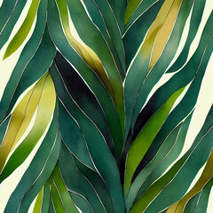 Abstract tropical leaf seamless background. Generative ai