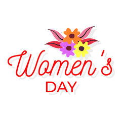 Fototapeta na wymiar A colorful logo for women's day with a flower in the middle.