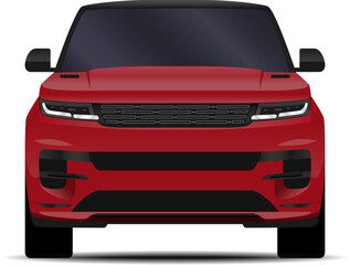 realistic SUV car. front view
