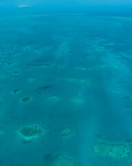 Fototapeta na wymiar Los Roques archipelago in Venezuela, paradise beaches, light blue beaches, vertical photo