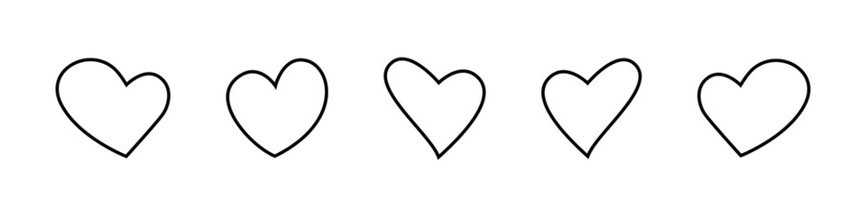 Heart line icon. Nubes shape vector icon. Love symbol. Heart icons. different heart shape. Vector graphic