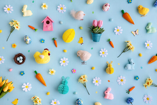 Background collection of Easter objects